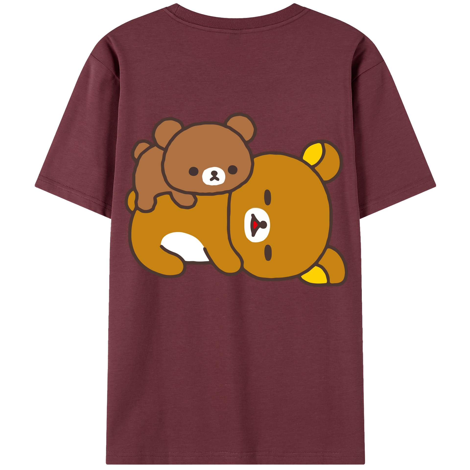 （画像用） リラックマ リラックマ キイロイトリ Rilakkuma Korilakkuma Kiiroitori 綿100％半袖Tシャツ（背面プリント）